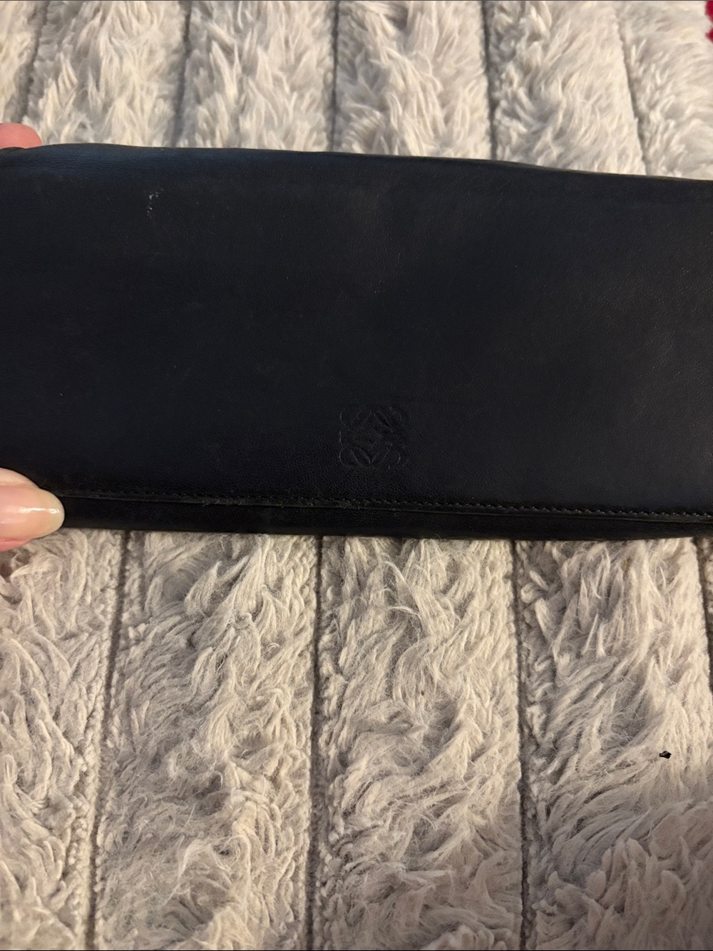 Loewe Black Leather Clutch Wallet